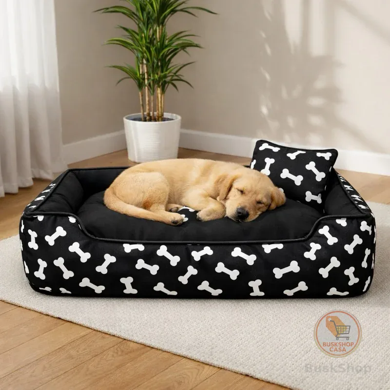 Caminha Cama Pet com Fundo impermeável com Zíper para Cão Gato Grande, Médio e Pequeno