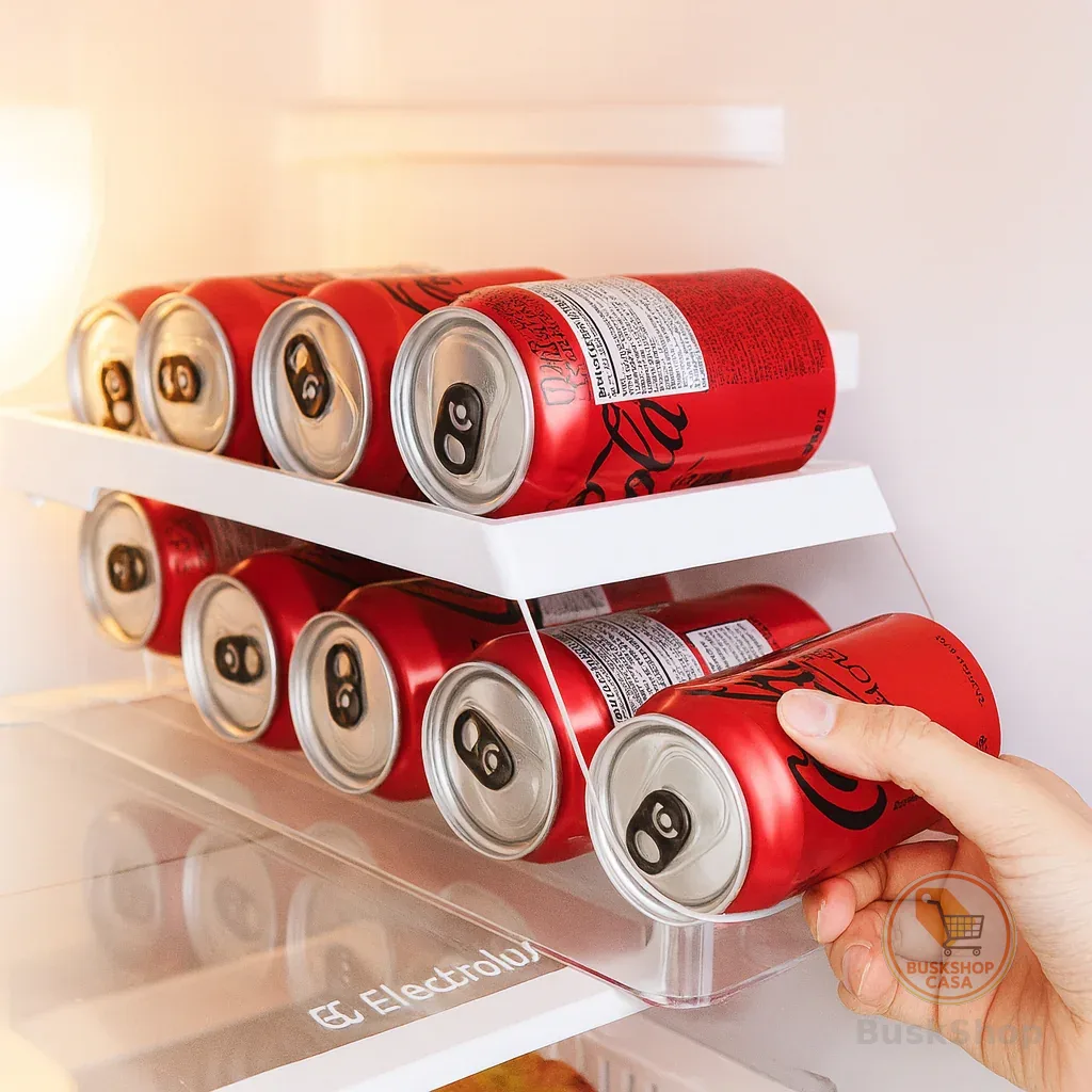 Organizador de Geladeira Latas Armário Multiuso Geladeira 9 Latas