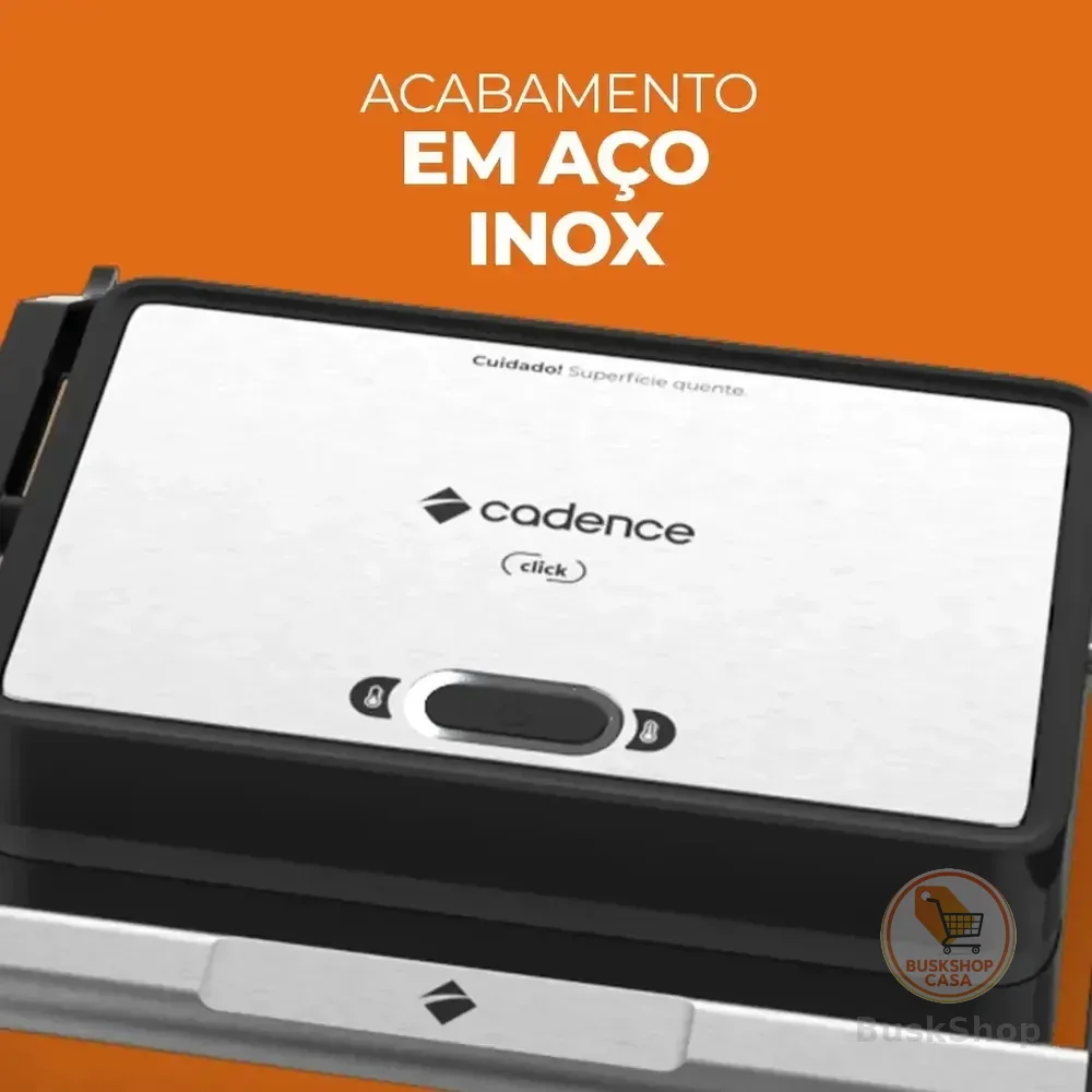 Grill Elétrico Cadence Click, 1200w, Grl200 Prateado