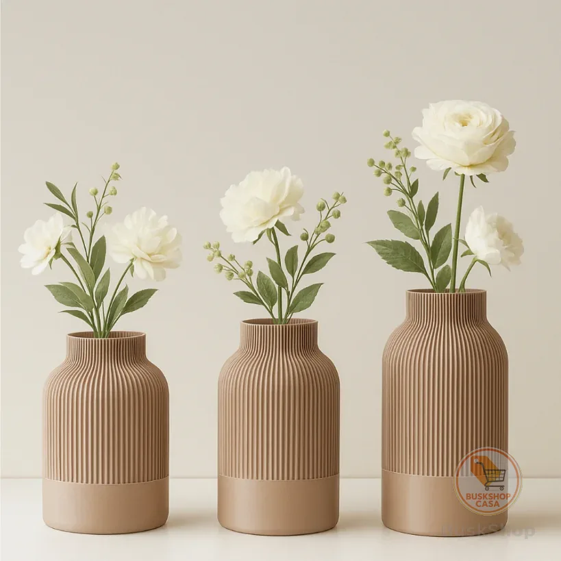 Kit com 3 Vasos Decorativos - Moderno kit de Vasos Decoração Sala Rack Mesa Quarto Banheiro