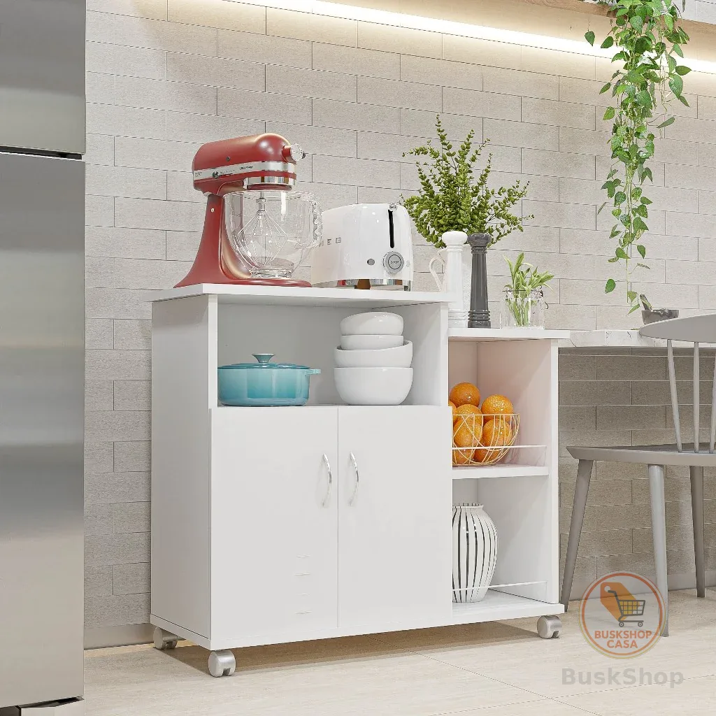 Armário Cozinha Fruteira Multiuso Cozinha com Tampo para Microondas e Galão de Àgua