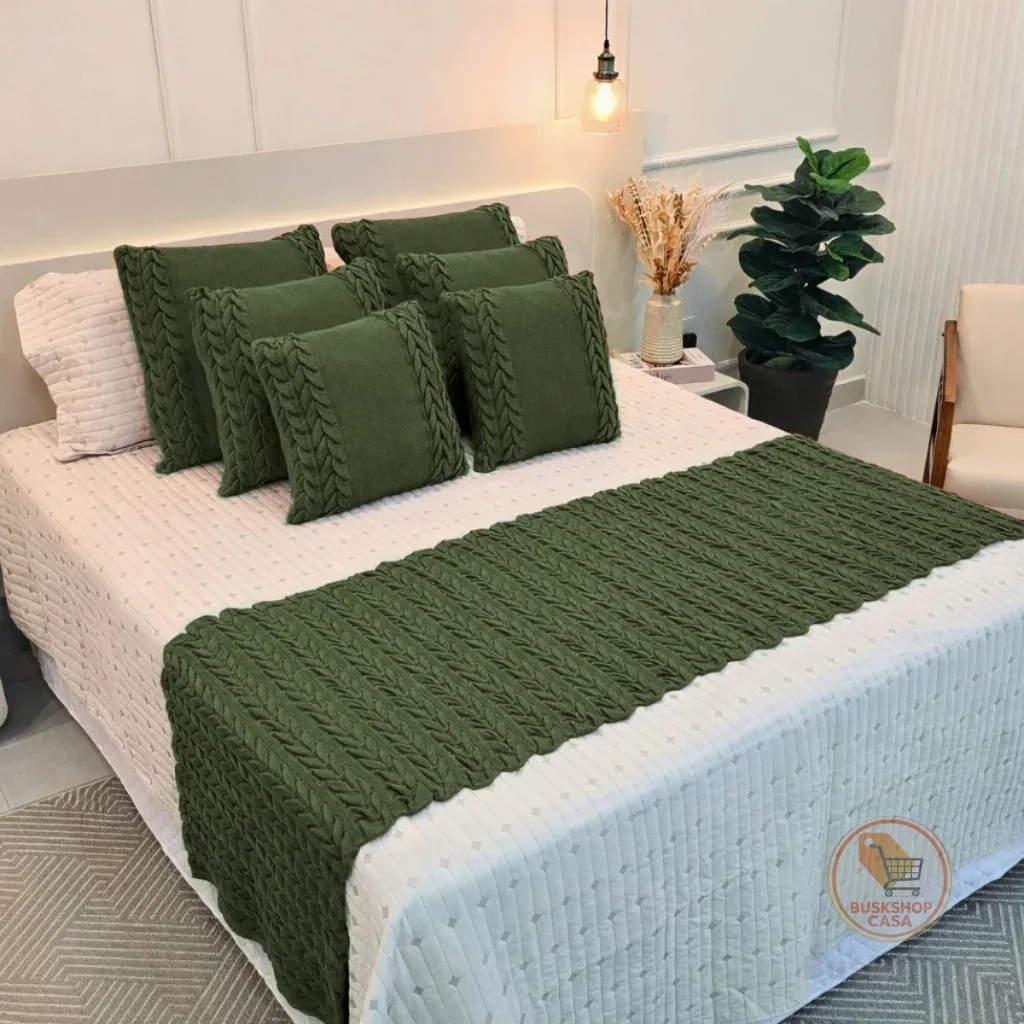 Peseira Manta Tricot Sofá Cama Casal Queen King Aconchego Home Decor - SOMENTE A PESEIRA