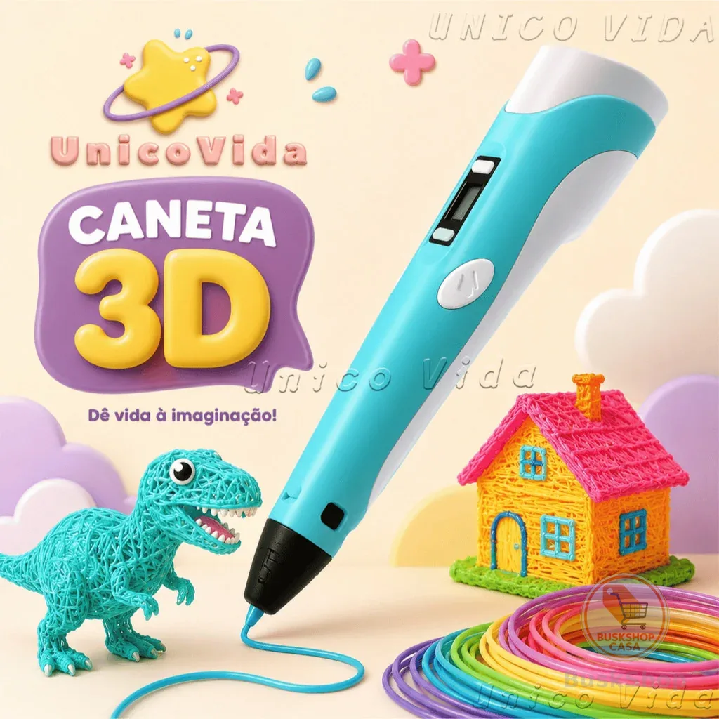 Caneta De Impressão Mágica 3D Grátis 10M DIY PLA Filamento Desenho Brinquedo Presente De Aniversário Criança ABS Tela LC