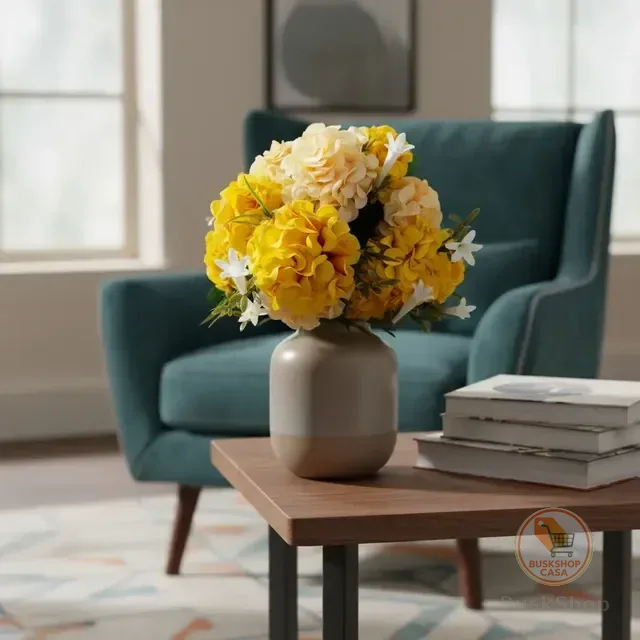 Buquê De Hortênsia Artificial 11 Flores Decoração E Arranjo