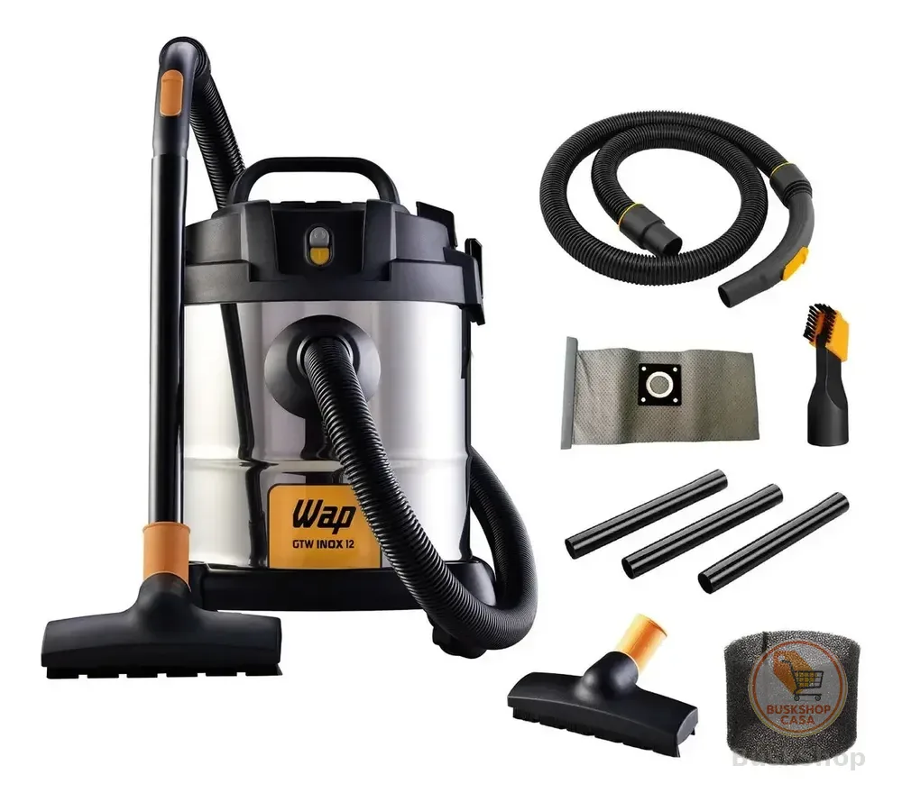 Aspirador de Pó e Água Wap GTW Inox 12 1400W com Bocal de Sopro