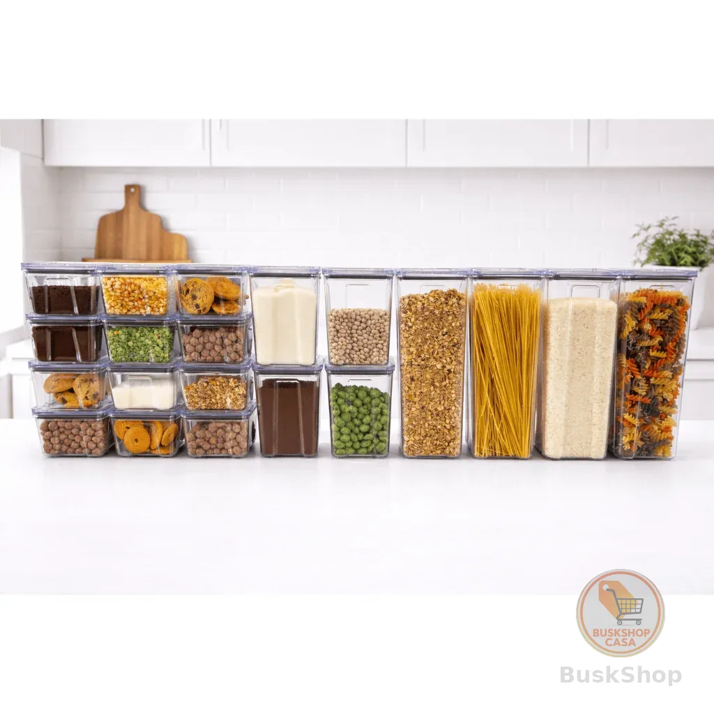 Kit 20 Organizador Pote Hermético Empilháveis Porta Mantimento Cozinha Rebirth