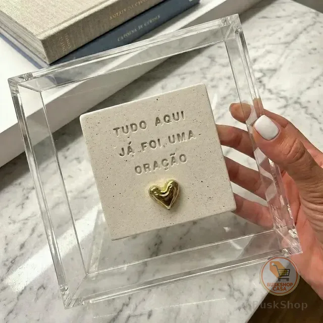 Quadro De Acrílico Com Cerâmica Tudo Aqui Já Foi Uma Oração