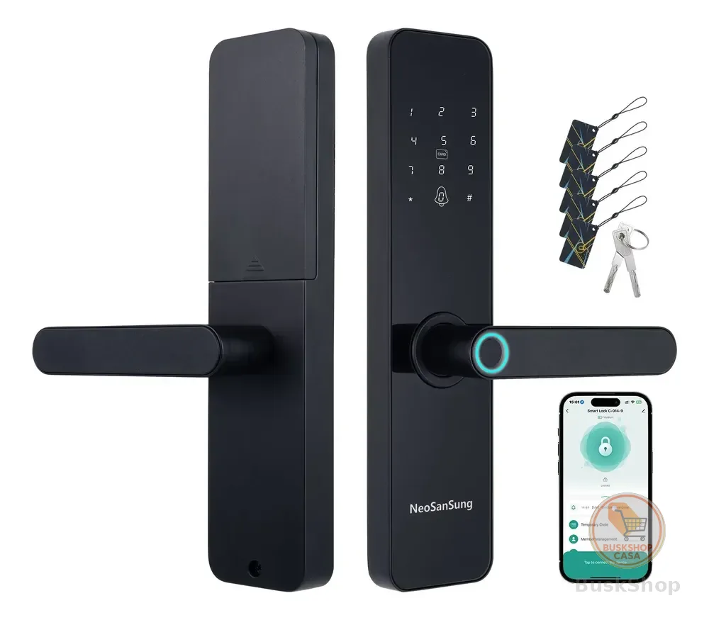 Fechadura Digital Biométrica Bluetooth Tuya Smart Vida Preto