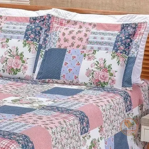 Edredon Cobre Leito Estampado Dupla Face Queen