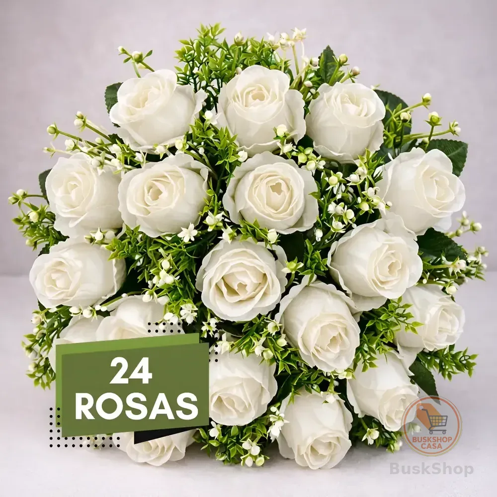 Buque De Flores Grande Rosa Artificial Arranjo Decoração