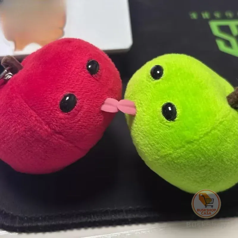 2 Peças Chaveiro de Pelúcia de Maçã Fofa Verde e Vermelha, Pingente de Bolsa Kawaii, Chaveiro de Carro, Presente para Crianças, Meninas, Adultos, Aniversário, Natal