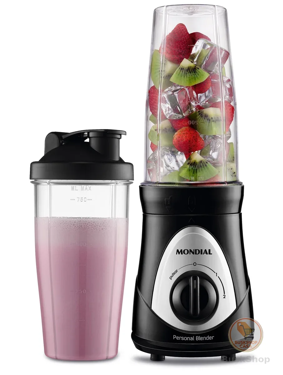 MONDIAL Personal Blender, Preto/Prata, 300W, 110V - DG-01