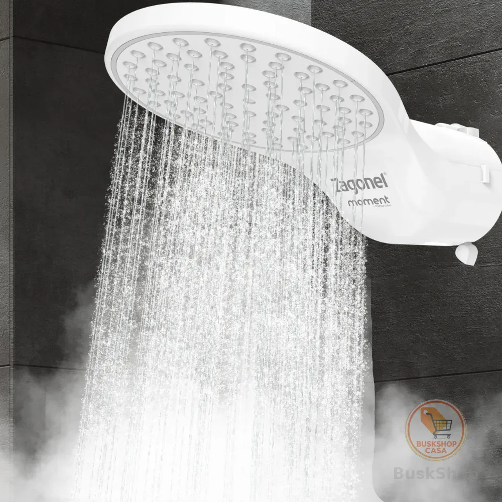 Chuveiro Ducha Moment Zagonel 4 Temperaturas Branco Banheiro Elegante Resistente Relaxante Moderno