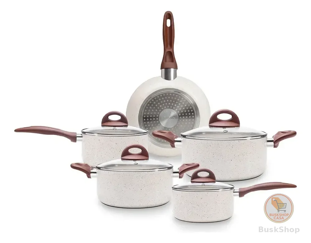 Jogo De Panelas Smart Plus Vanilla Indução Cerâmico 5peças Brinox 4774/101