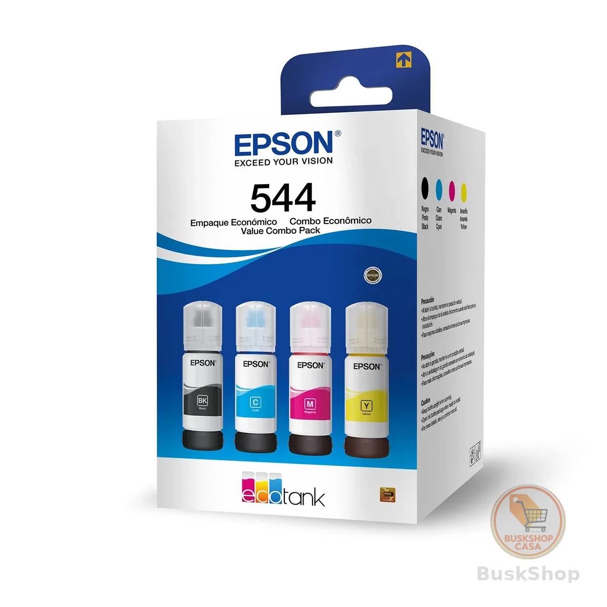 EPSON, Kit de garrafas de tintas originais Epson , Magenta, Amarelo, Ciano, Compacto, T544520-BR