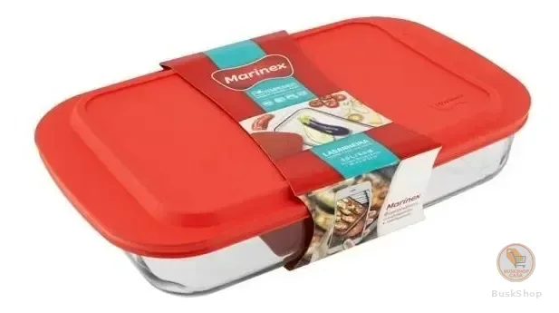 Forma Lasanheira de Vidro com Tampa Plástica Marinex 5,3L