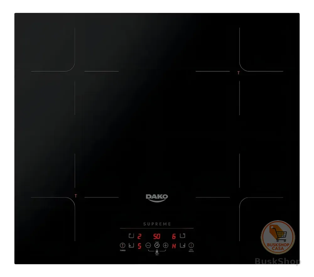 Cooktop de Indução 4 Bocas Dako Supreme Preto com Trava de Segurança 220V