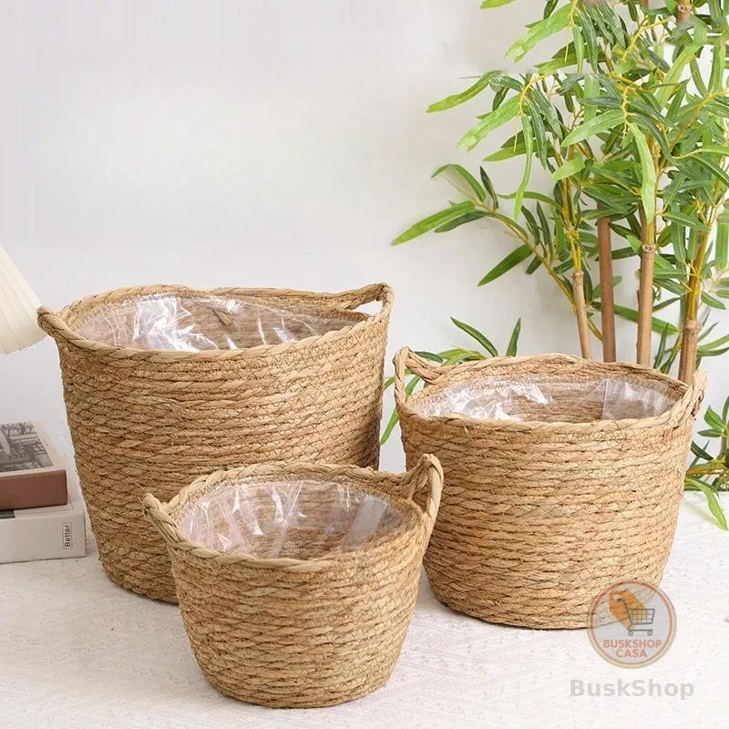 Cesta Plantador Tecida Á Mão Para Interior Cesta Plantador Cesta Tecida Á Mão