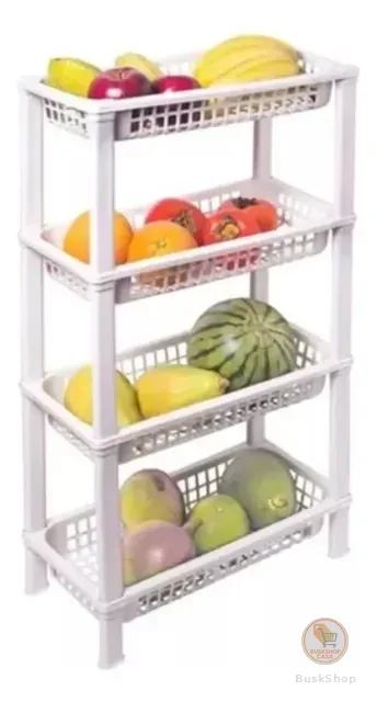 Fruteira Chão Cozinha Cesto Organizador Empilhavel 4 Andares