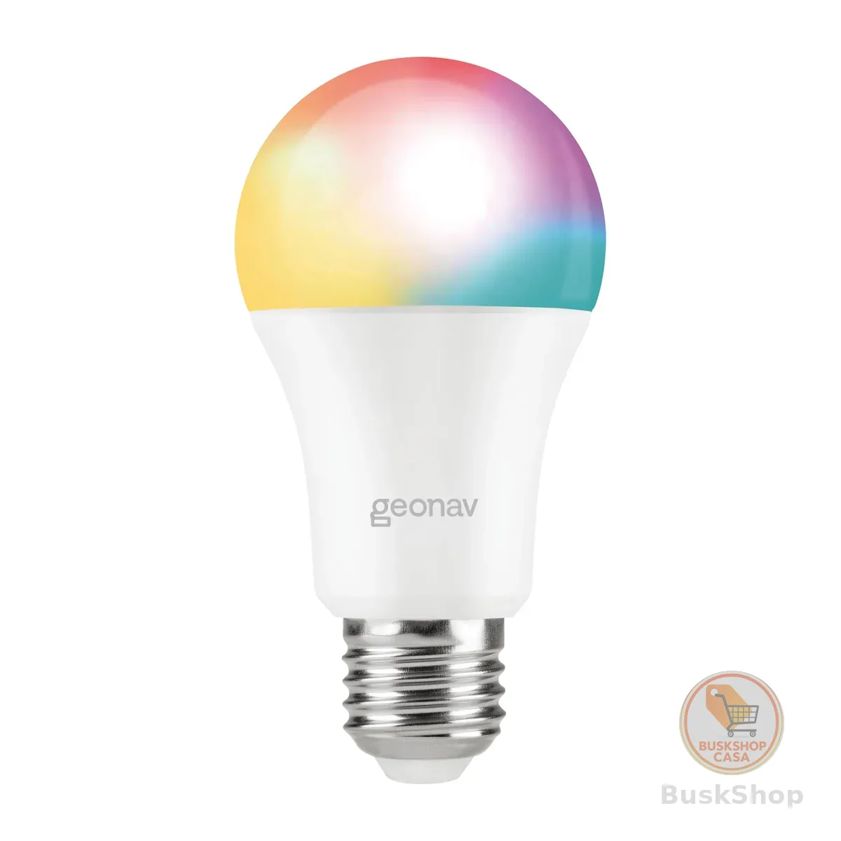 Hi by Geonav Lâmpada Inteligente Led 9W, Wi-Fi, E27, Branco Frio/Quente/RGBW 16 milhões de cores, Dimerizável, Controle no Aplicativo, 810 Lúmens, Bivolt, Compatível com Alexa e Google Assistente