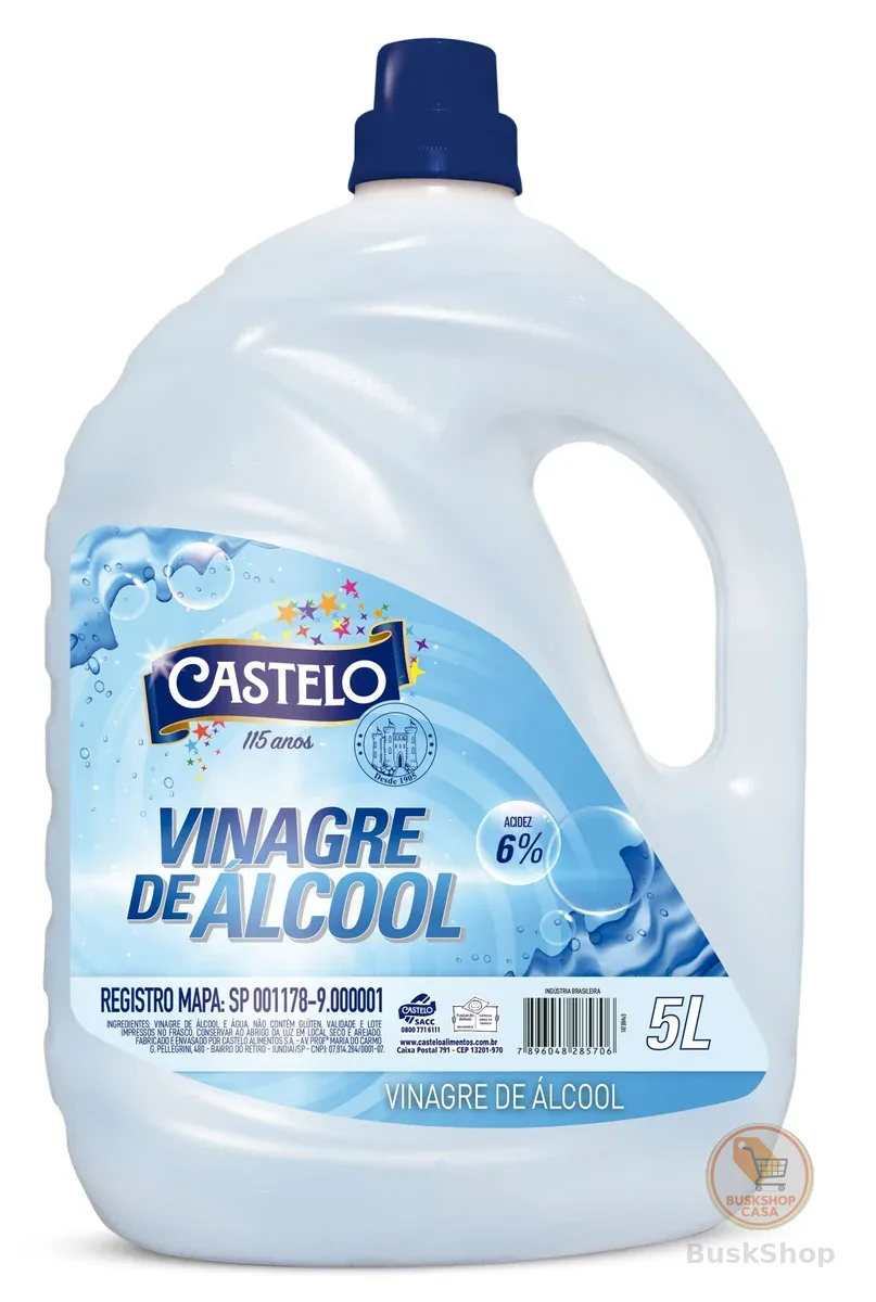 Vinagre de Álcool Concentrado 6% Castelo 5L