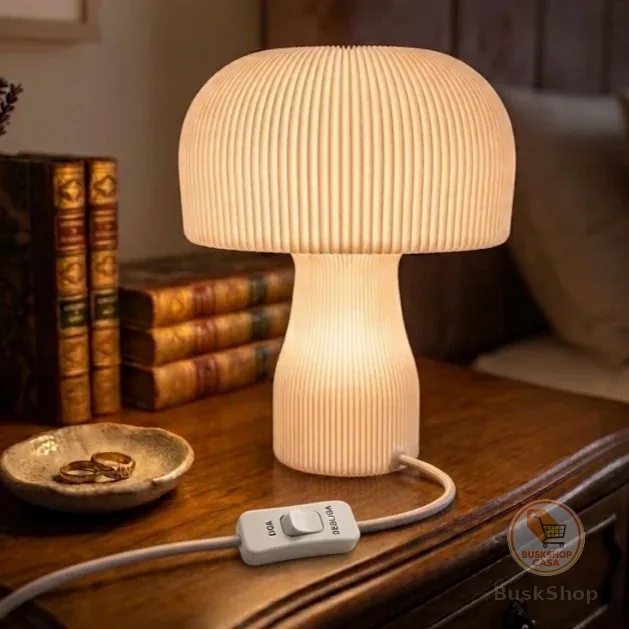 Abajur Cogumelo Designe Elegante Moderno Luminaria De Mesa Sala Escritorio Bivolt