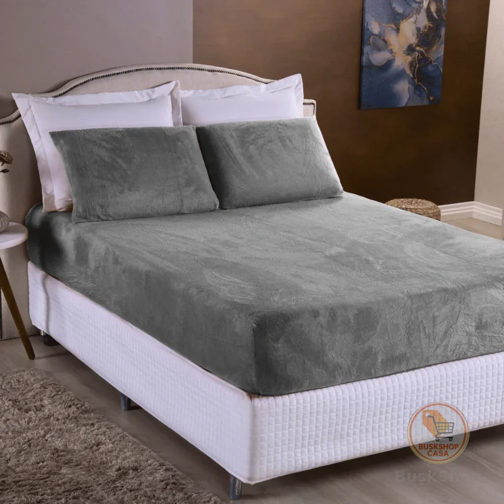 Jogo de Lençol Plush Com Elástico Pelúcia Inverno Quente Macio Para Cama Solteiro\Casal\Queen\King