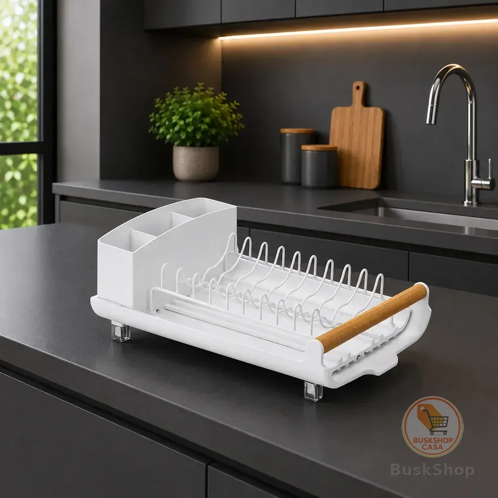 Escorredor De Louça Pratos Copos Talheres Compacto Retrátil  Branco
