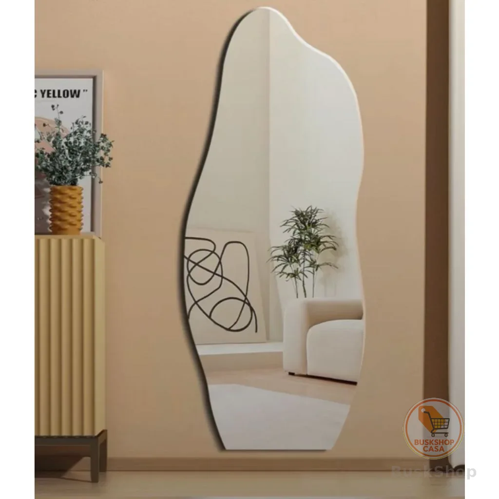 Espelho Orgânico 120X50 e 95x40 Lapidado Moderno Grande Forms C/ 2 SUPORTES MULTIDIRECIONAL OU LED OU LED TOUCH (FORM)