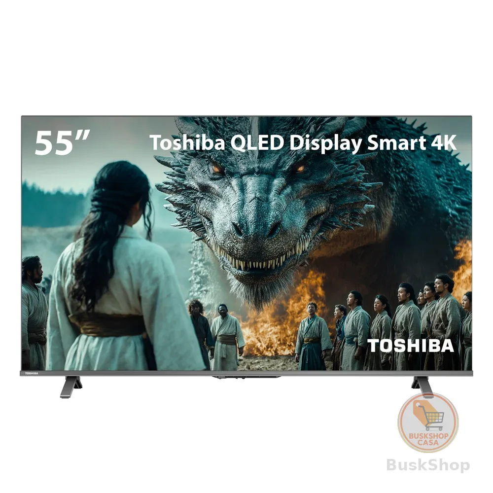 Smart TV QLED 55" 4K Toshiba Google TV 3 HDMI 2 USB Wi-Fi