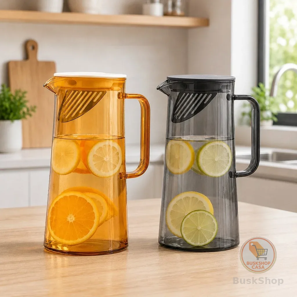 Jarra de Vidro Borossilicato 1,5L com Tampa Filtro Âmbar ou Fumê
