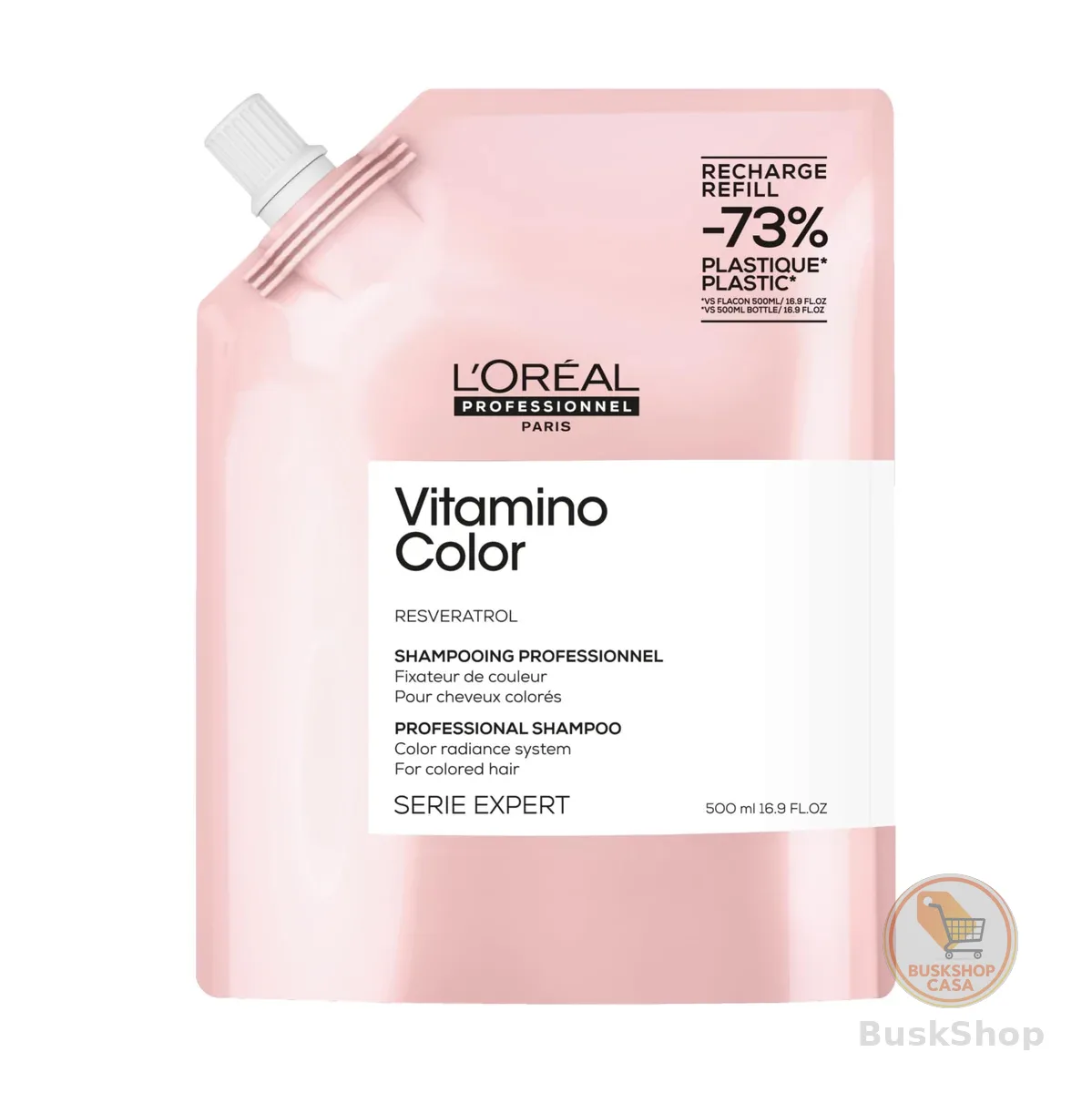 L'Oréal Professionnel Vitamino Color Shampoo Profissional Refil, Resveratrol, para Cabelos Coloridos, Serie Expert, 500ml