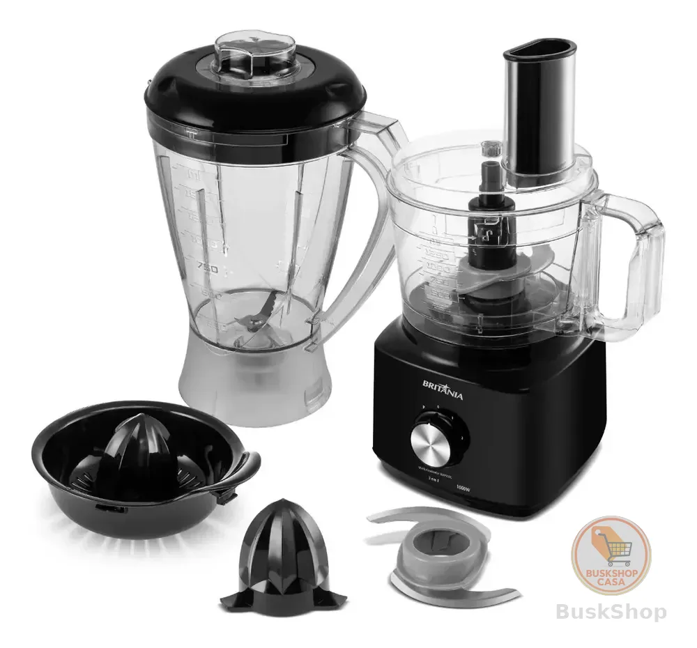Multiprocessador britânia Bmp900 1000w 3 em 1 inox Preto