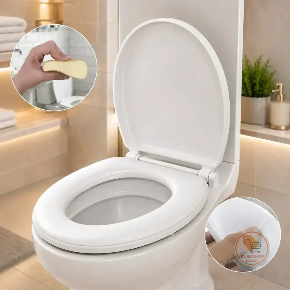 Assento Sanitário Almofadado Pítia Oval Branco Universal Com Tampa Para Vaso Banheiro