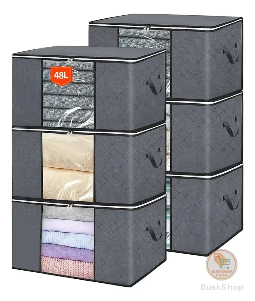 Kit 6 Sacos Organizadores Dobráveis para Edredom e Cobertor Multiuso