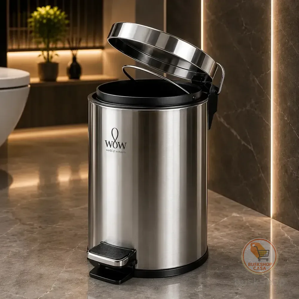 Lixeira Inox 5L com Pedal e Balde Removível para Banheiro e Cozinha