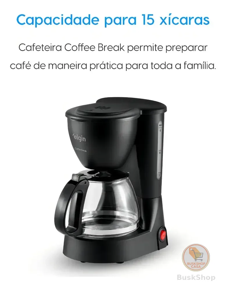 Cafeteira Elétrica 15 Xícaras Elgin Coffee Break Preta