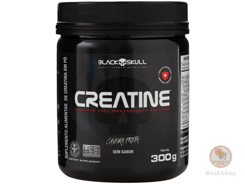 Creatina Mono-hidratada Black Skull em Pó 300g sem Sabor