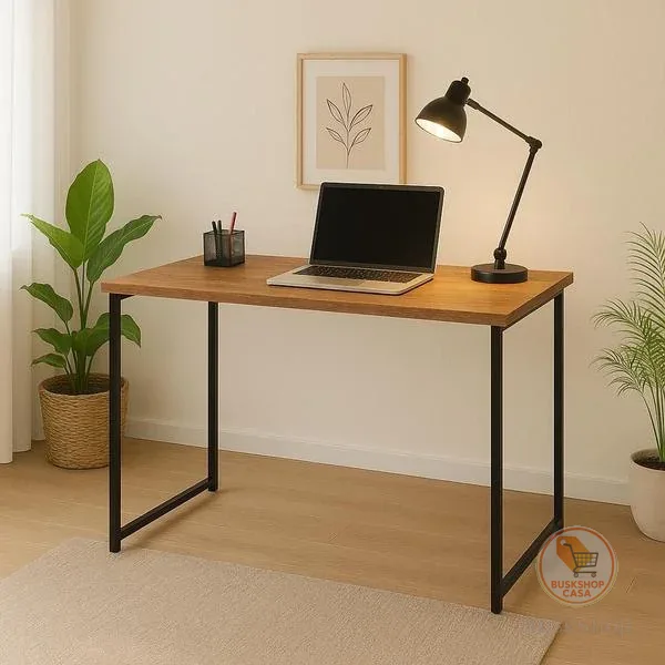 Escrivaninha Industrial Mesa Estudo Aparador Escritório Home Office Pés Em Aço