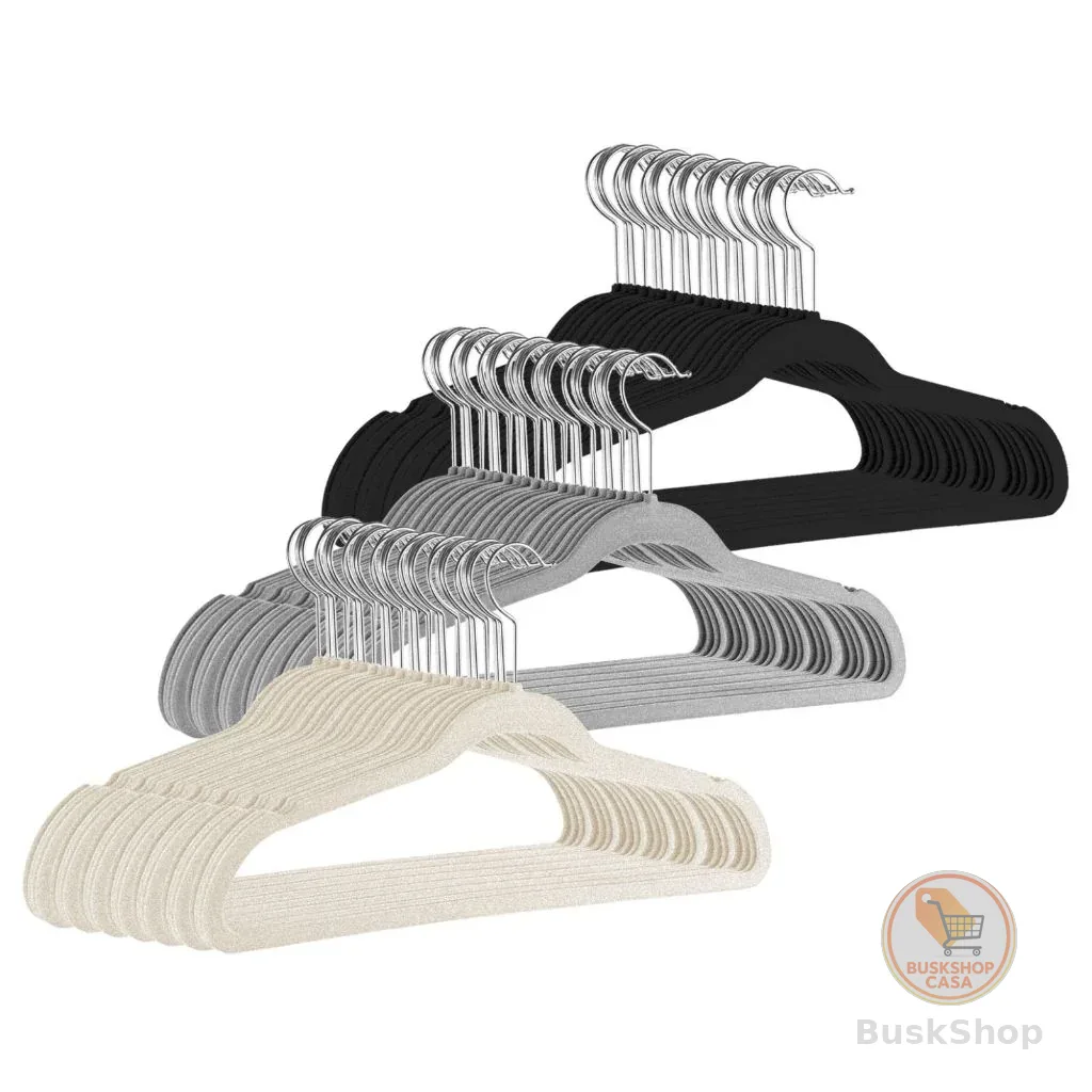 Kit Cabides Veludo Para Roupas Adulto 30 Unidades Fino Resistente