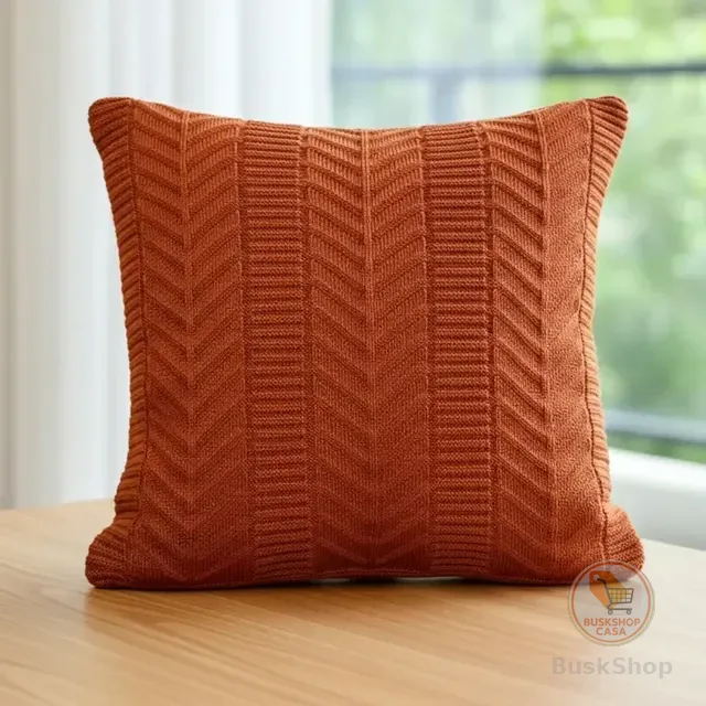 Capa De Almofada Decorativa Tricô 45x45 Boho Luxo Sofá Cama