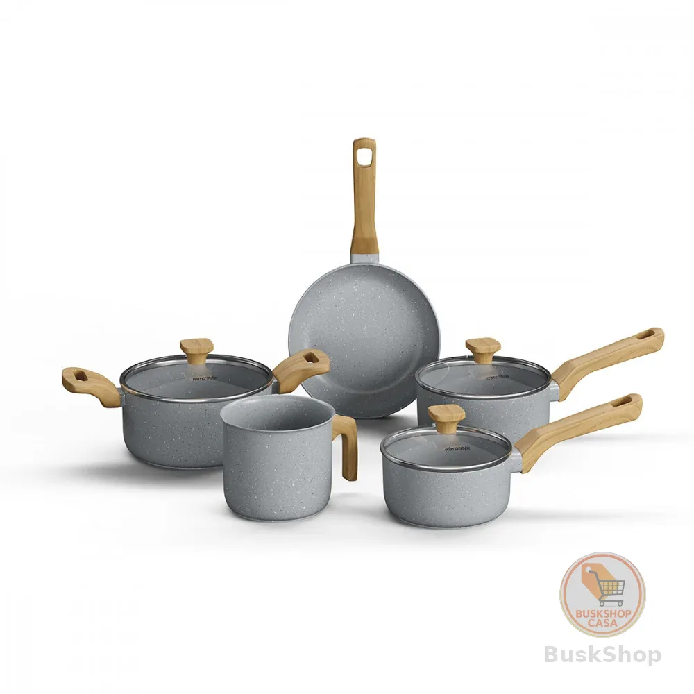 Jogo de Panelas Com 5 Peças Mimo Style Pratic Cook Vitrocerâmico Indução Grafite - 10742
