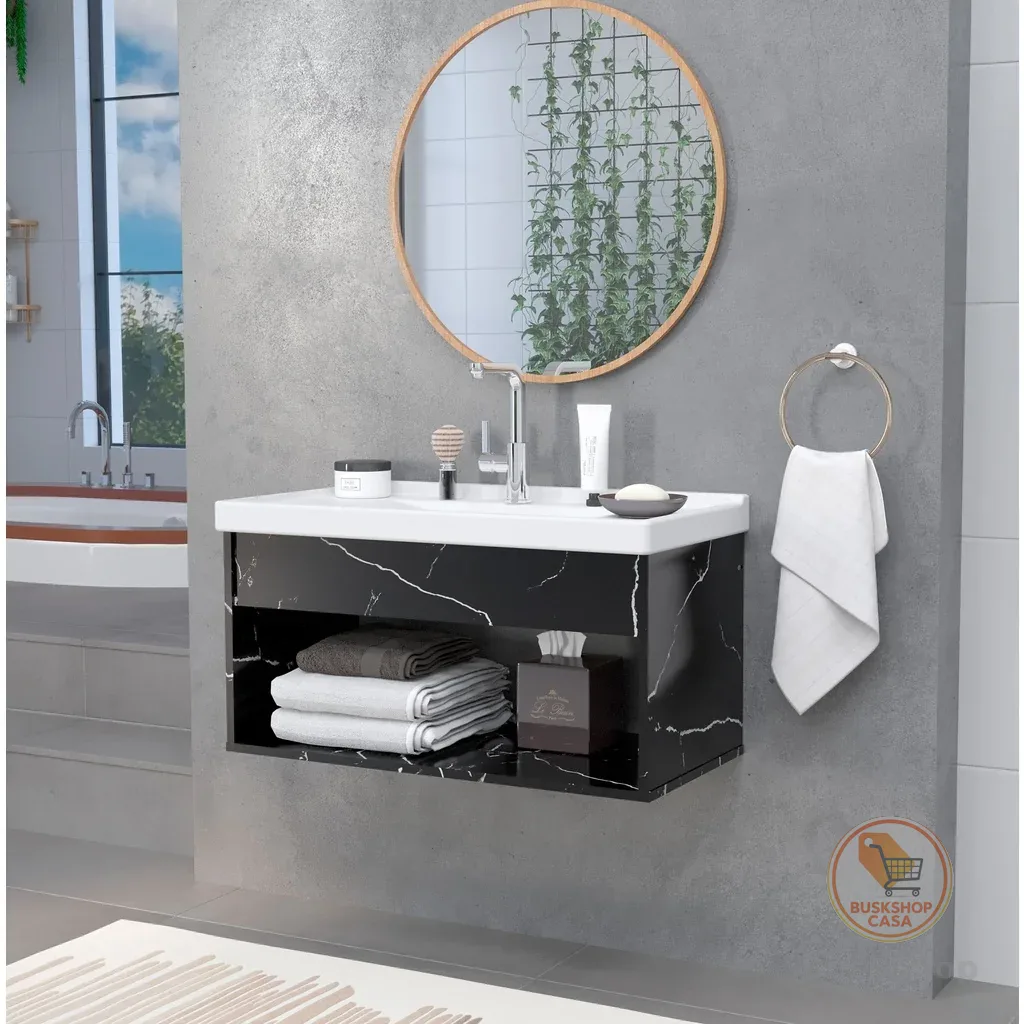 Gabinete Banheiro Armario Cuba Pia 100% Mdf - Zoff 60 cm
