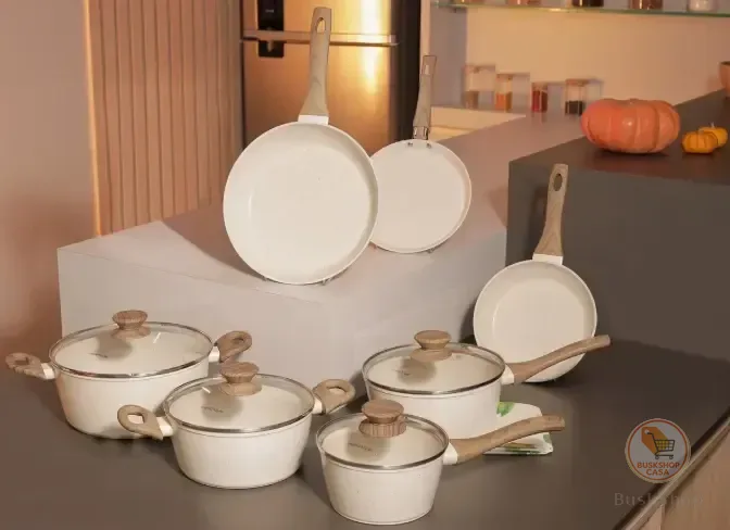 Conjunto De Panelas Com 10 Peças Cook Marmol Mimo Style