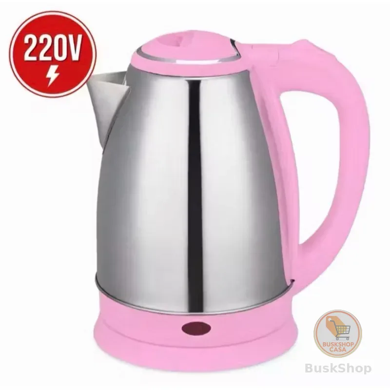 Chaleira Elétrica Inox 220v Rosa  Fervura Rápida Desligamento Automático