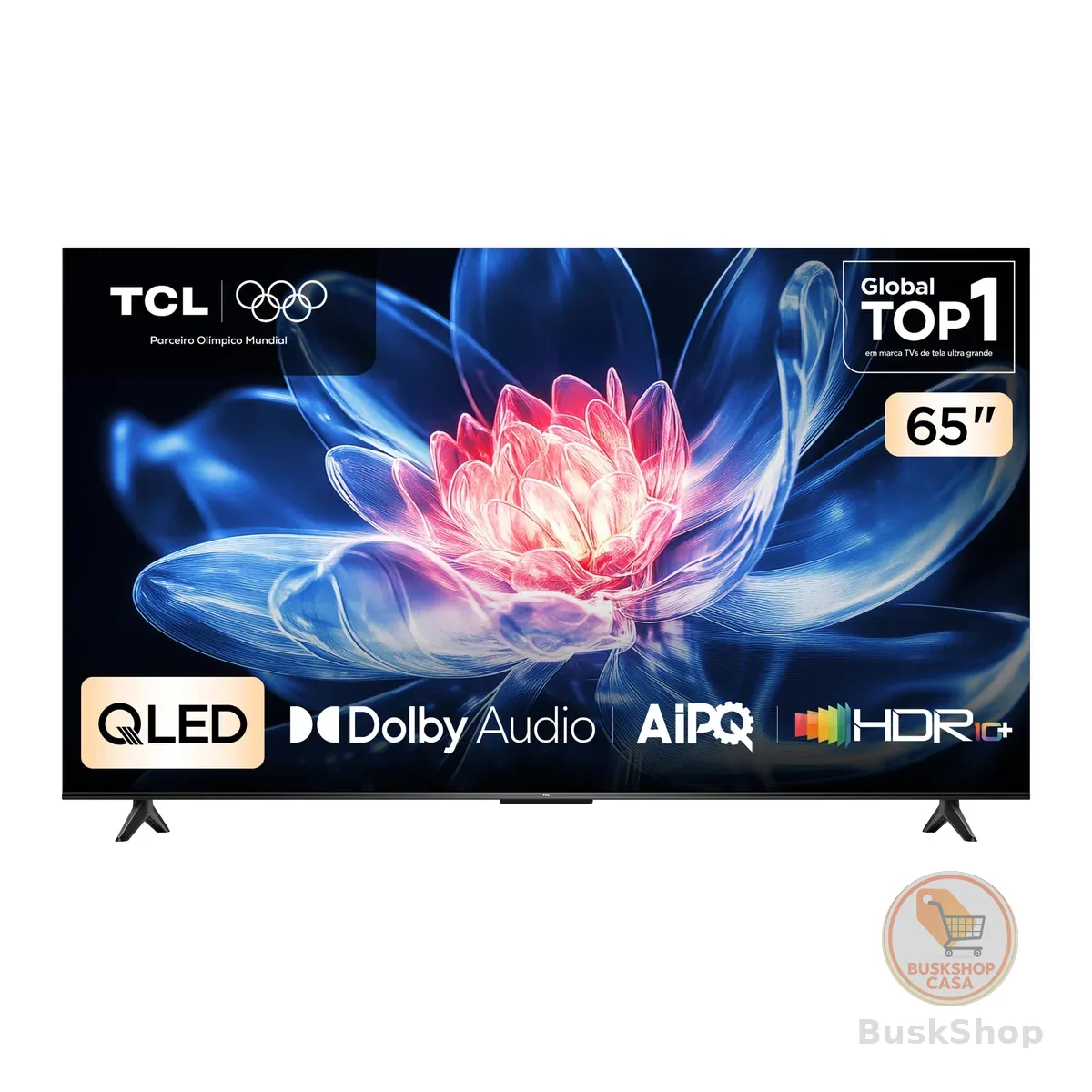 Smart TV TCL 65 Polegadas QLED 4K T6C WiFi Bluetooth Google TV Tela HVA e HDR10+ 65T6C