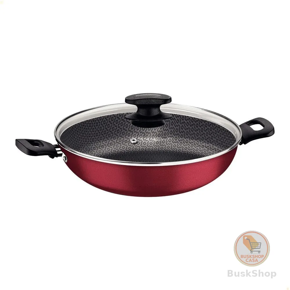 Panela Wok Aluminio, Loreto, Tramontina, Vermelho, 28 cm