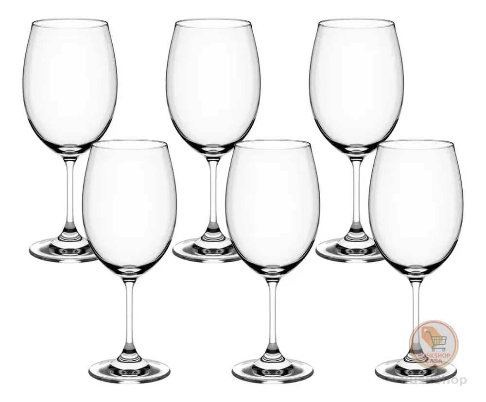 Jogo De 6 Taças Cristal Bohemia Vinho Tinto 450ml Sense Haus