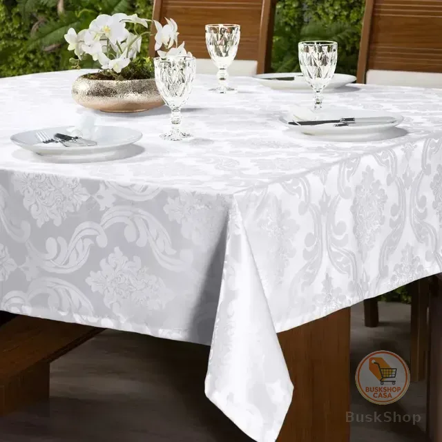 Toalha De Mesa Luxo Jacquard Inglês 6 Lugares (retangular)