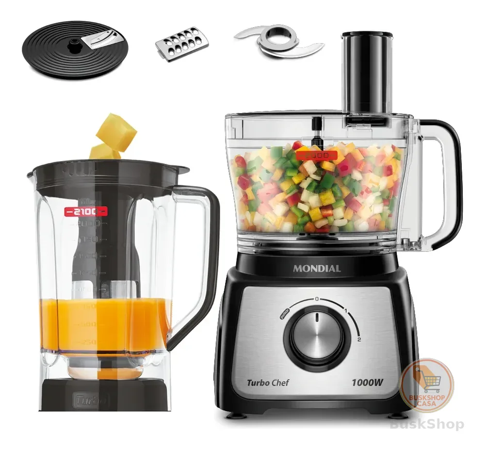 Multiprocessador Turbo Chef 5 Em 1 Mondial 1000W